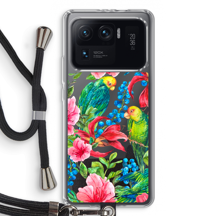 Papegaaien: Xiaomi Mi 11 Ultra Transparant Hoesje met koord
