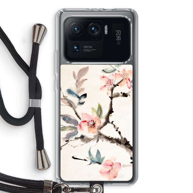 Japanse bloemen: Xiaomi Mi 11 Ultra Transparant Hoesje met koord