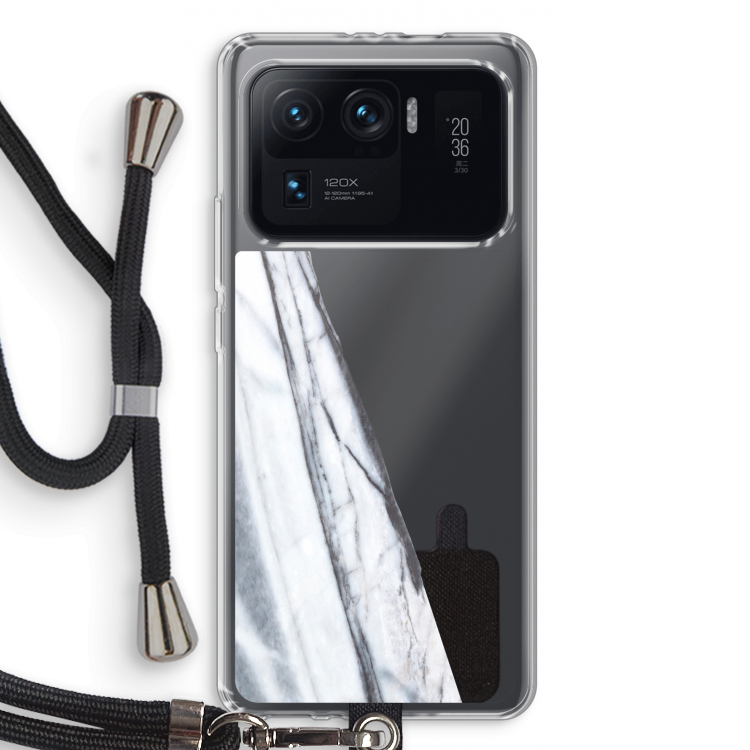 Gestreepte marmer: Xiaomi Mi 11 Ultra Transparant Hoesje met koord