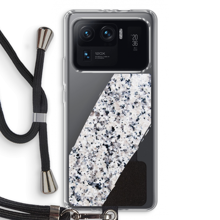 Gespikkelde marmer: Xiaomi Mi 11 Ultra Transparant Hoesje met koord