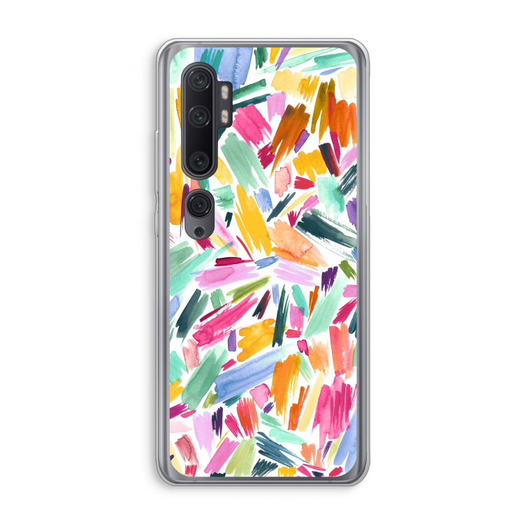 Watercolor Brushstrokes: Xiaomi Mi Note 10 Pro Transparant Hoesje