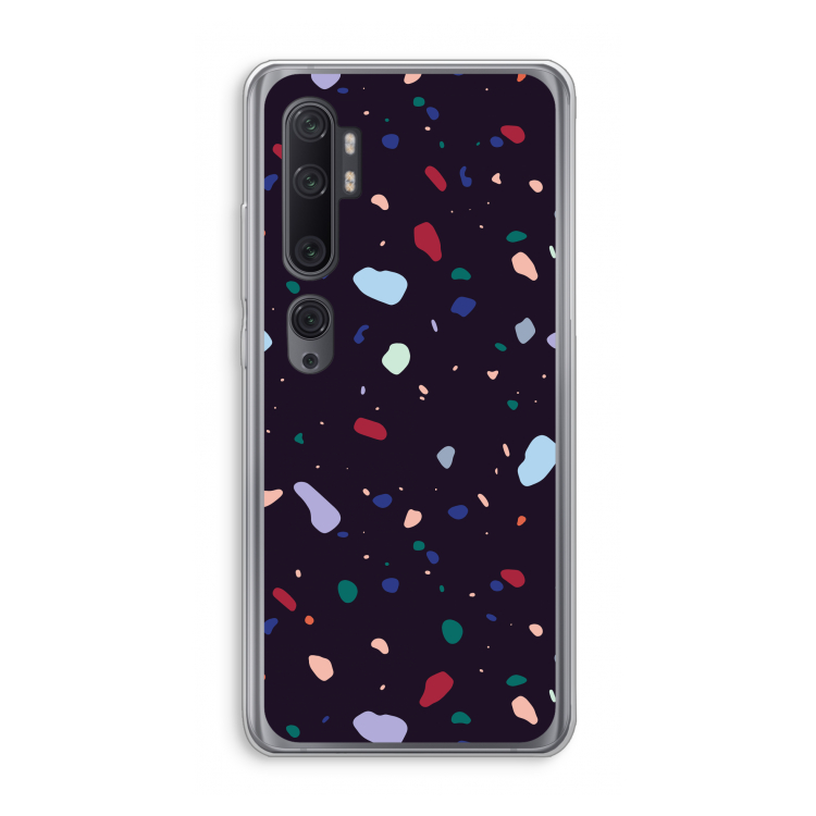 Dark Rounded Terrazzo: Xiaomi Mi Note 10 Pro Transparant Hoesje