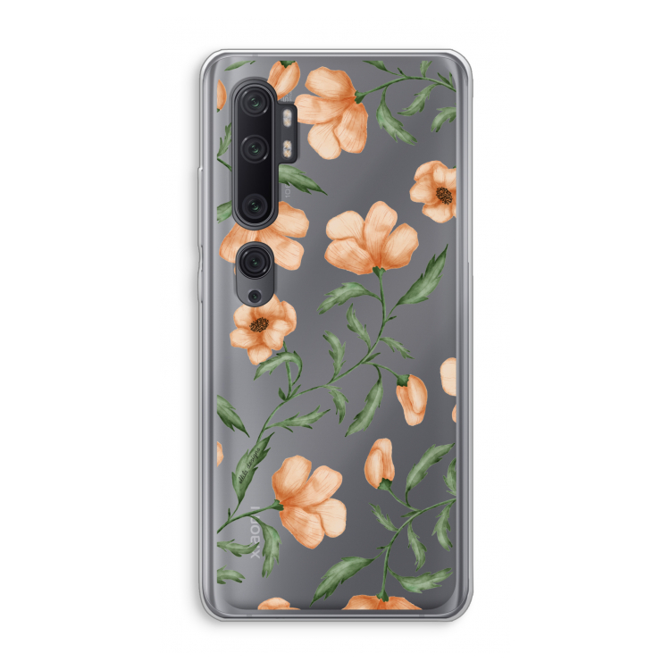 Peachy flowers: Xiaomi Mi Note 10 Pro Transparant Hoesje