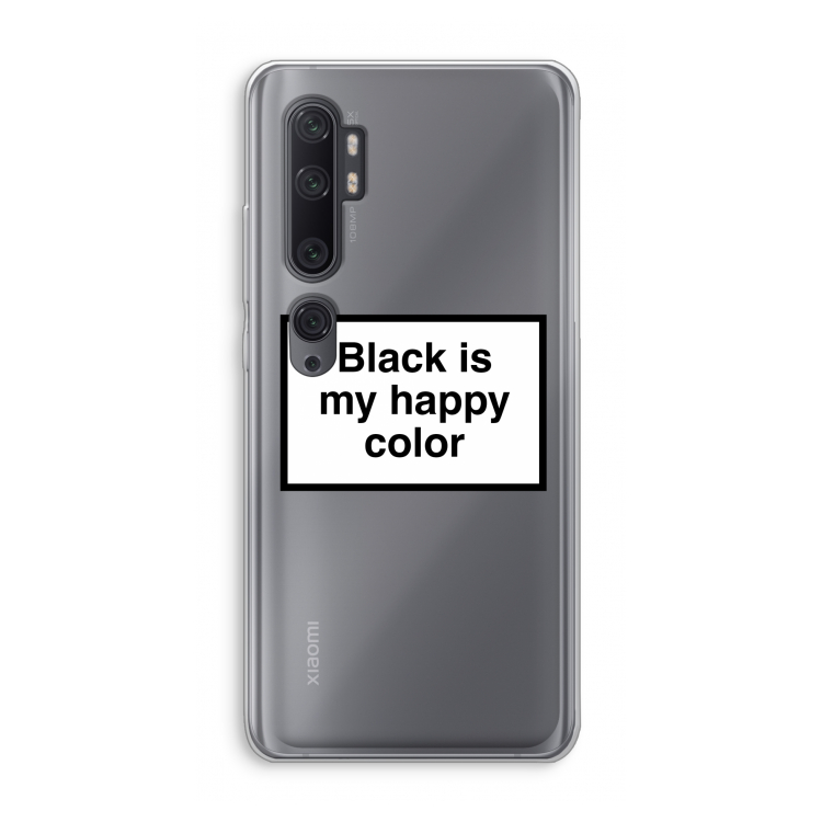 Black is my happy color: Xiaomi Mi Note 10 Pro Transparant Hoesje