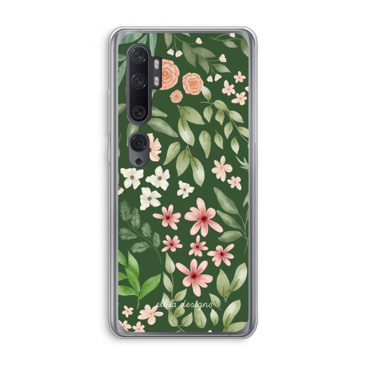 Botanical green sweet flower heaven: Xiaomi Mi Note 10 Pro Transparant Hoesje