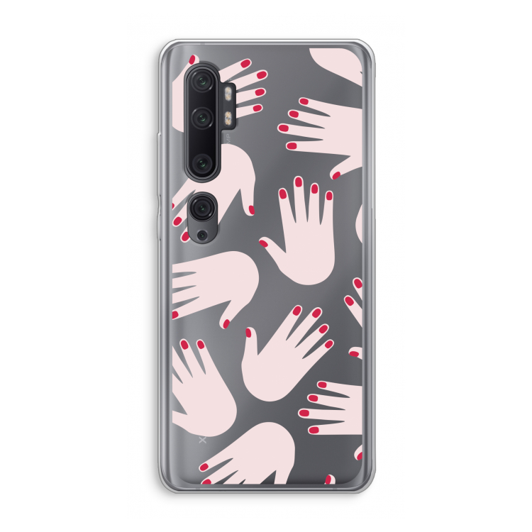 Hands pink: Xiaomi Mi Note 10 Pro Transparant Hoesje