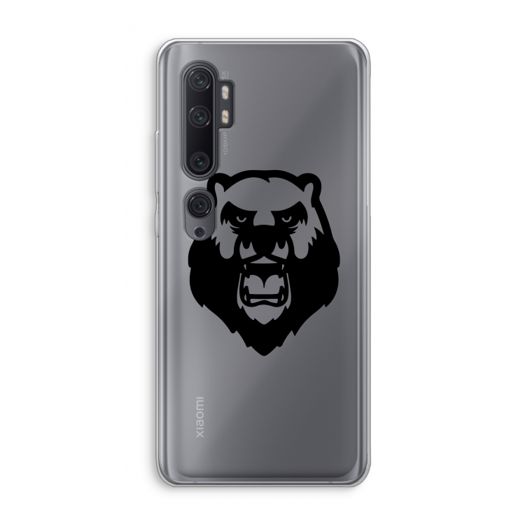 Angry Bear (black): Xiaomi Mi Note 10 Pro Transparant Hoesje