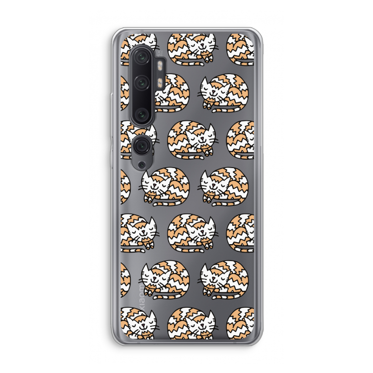Slapende poes: Xiaomi Mi Note 10 Pro Transparant Hoesje