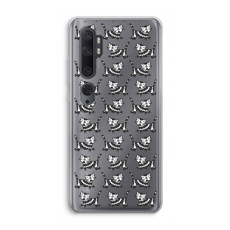 Zwarte poes: Xiaomi Mi Note 10 Pro Transparant Hoesje