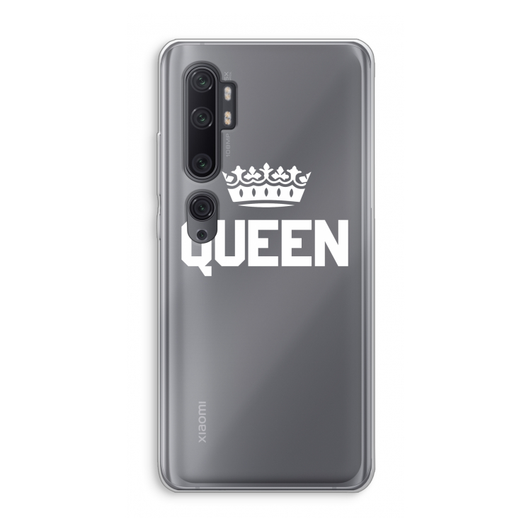 Queen zwart: Xiaomi Mi Note 10 Pro Transparant Hoesje