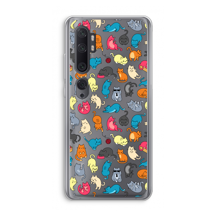 Kleurrijke katten: Xiaomi Mi Note 10 Pro Transparant Hoesje