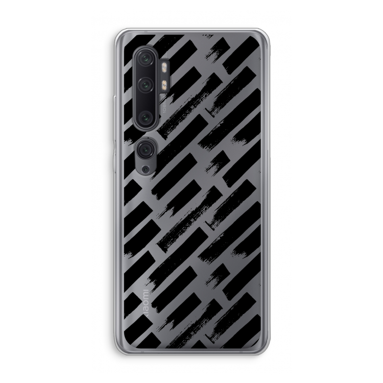 Zwarte vegen: Xiaomi Mi Note 10 Pro Transparant Hoesje