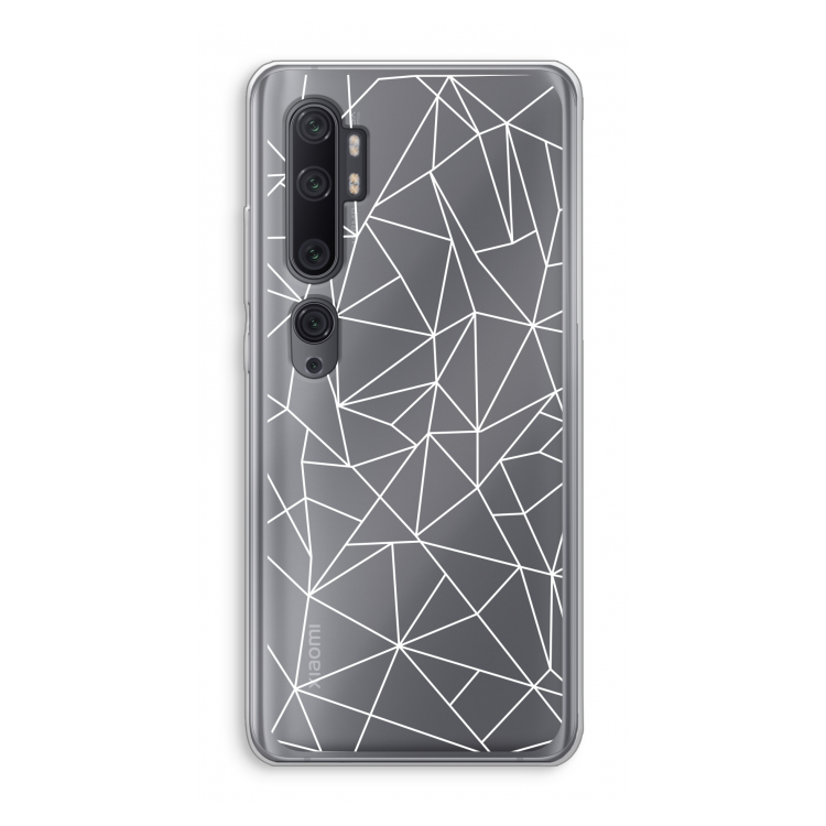 Geometrische lijnen wit: Xiaomi Mi Note 10 Pro Transparant Hoesje