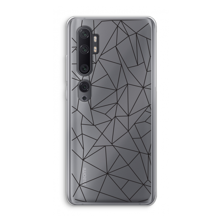 Geometrische lijnen zwart: Xiaomi Mi Note 10 Pro Transparant Hoesje
