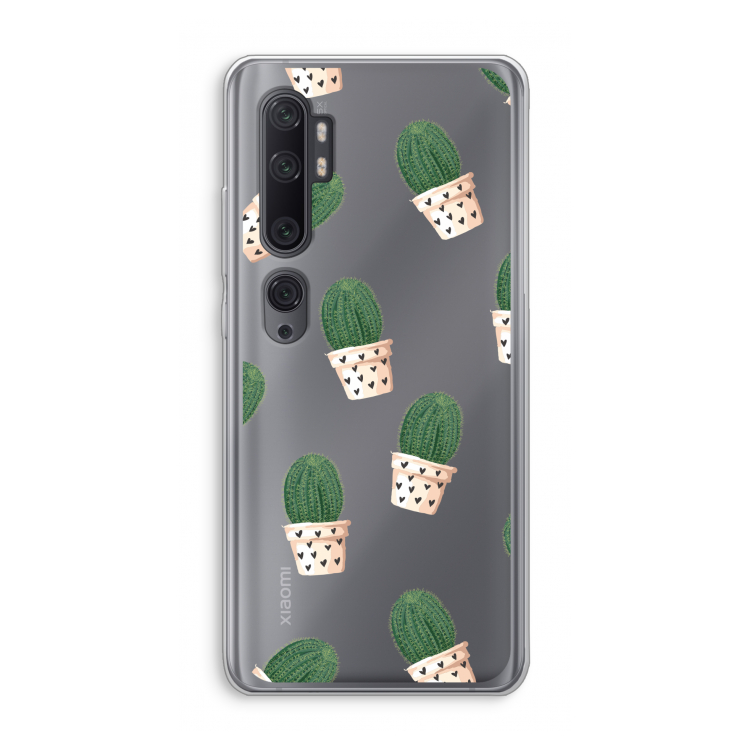 Cactusprint roze: Xiaomi Mi Note 10 Pro Transparant Hoesje