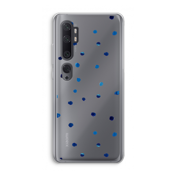 Blauwe stippen: Xiaomi Mi Note 10 Pro Transparant Hoesje