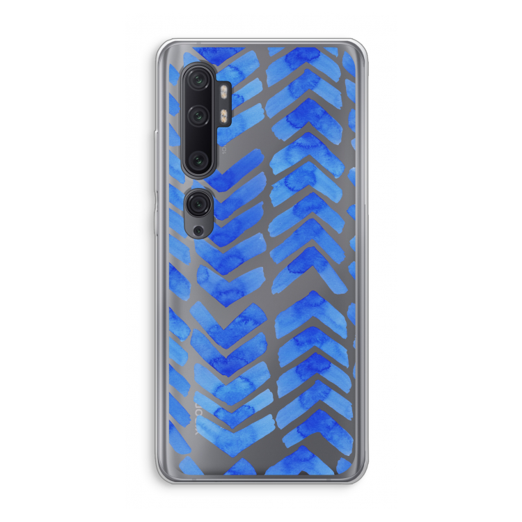 Blauwe pijlen: Xiaomi Mi Note 10 Pro Transparant Hoesje
