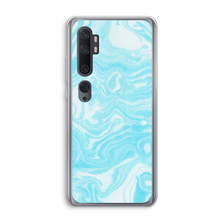 Waterverf blauw: Xiaomi Mi Note 10 Pro Transparant Hoesje