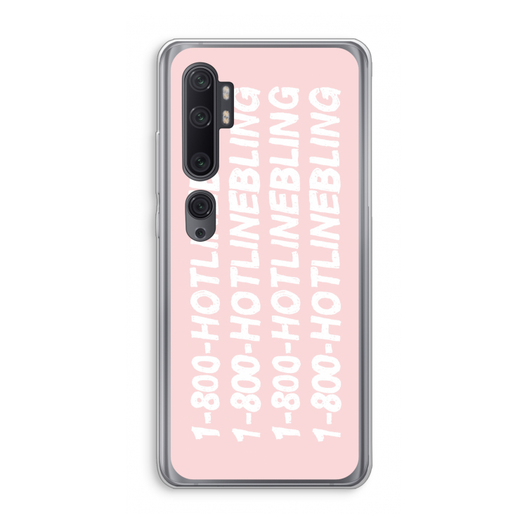 Hotline bling pink: Xiaomi Mi Note 10 Pro Transparant Hoesje