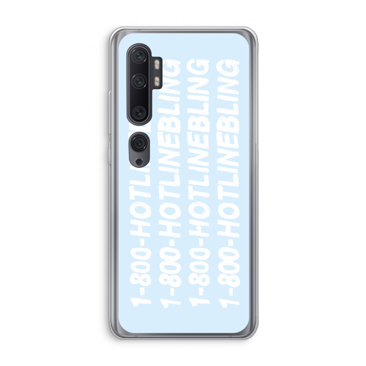 Hotline bling blue: Xiaomi Mi Note 10 Pro Transparant Hoesje