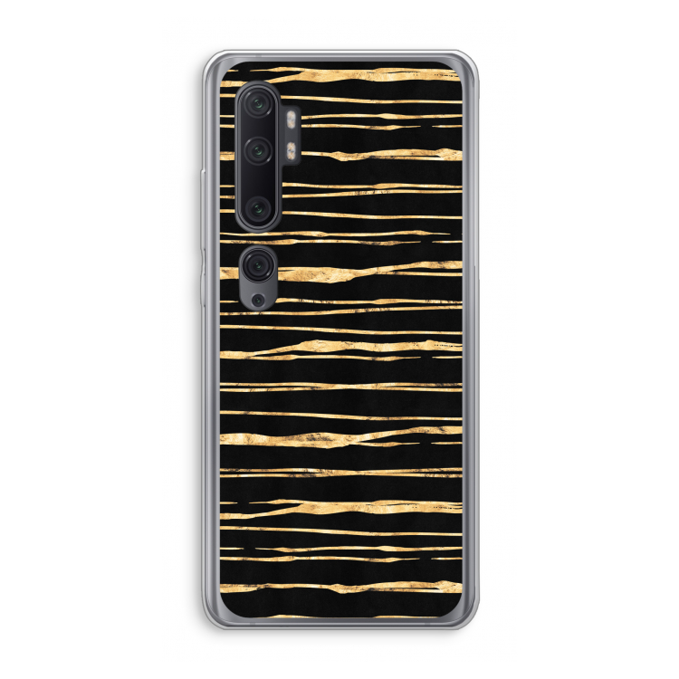 Gouden strepen: Xiaomi Mi Note 10 Pro Transparant Hoesje