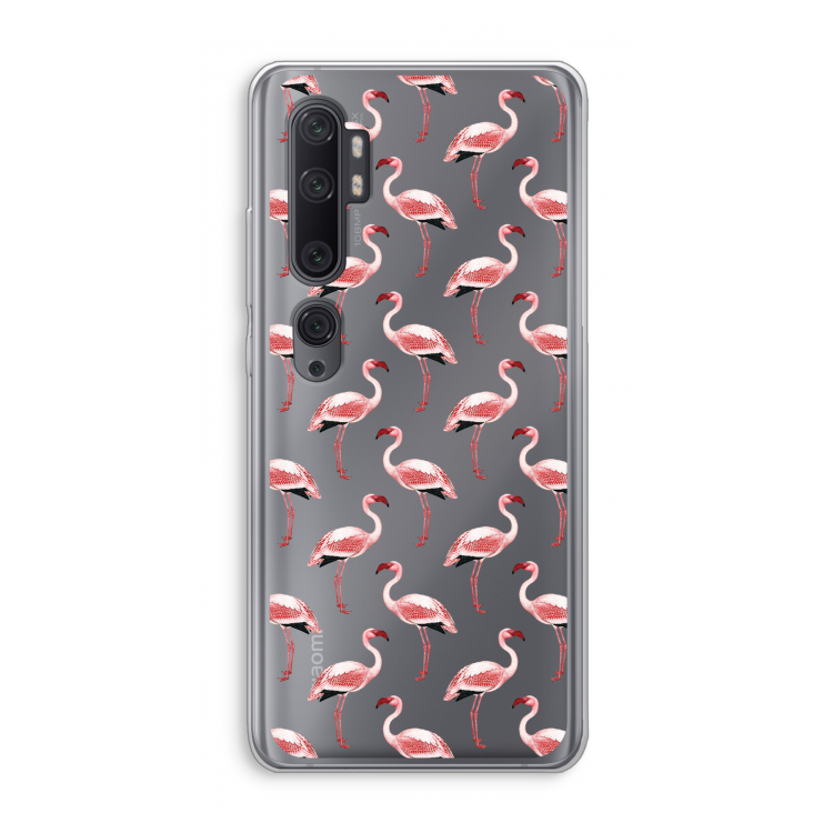 Flamingoprint groen: Xiaomi Mi Note 10 Pro Transparant Hoesje