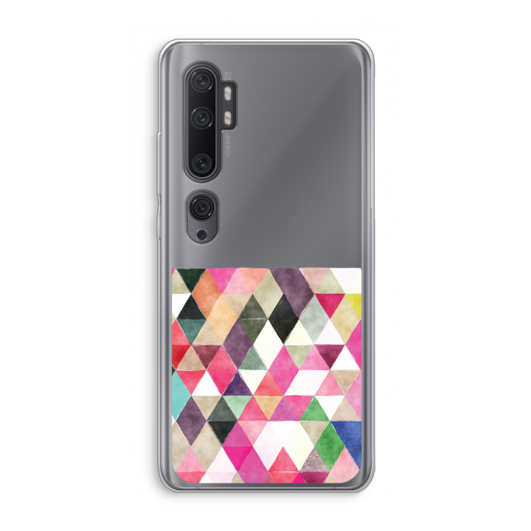 Gekleurde driehoekjes: Xiaomi Mi Note 10 Pro Transparant Hoesje