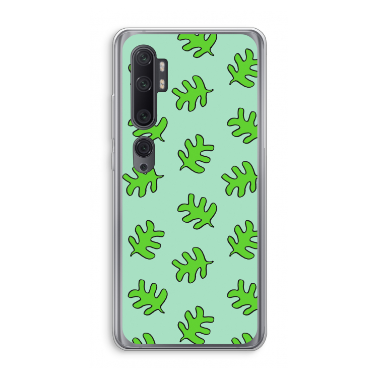 Groene blaadjes: Xiaomi Mi Note 10 Pro Transparant Hoesje