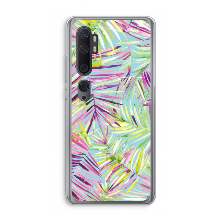 Tropical Palms Blue: Xiaomi Mi Note 10 Pro Transparant Hoesje
