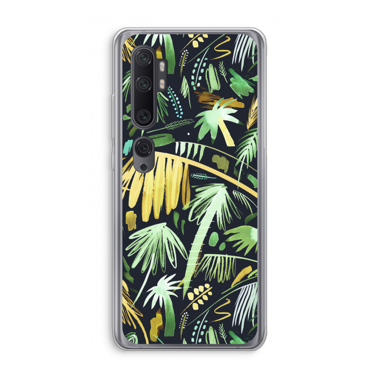 Tropical Palms Dark: Xiaomi Mi Note 10 Pro Transparant Hoesje