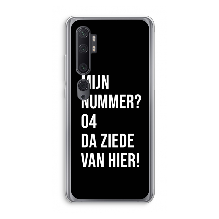 Da ziede van hier - Zwart: Xiaomi Mi Note 10 Pro Transparant Hoesje