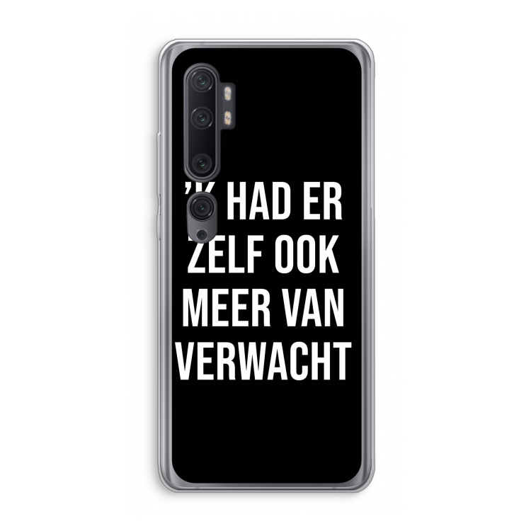 Meer verwacht - Zwart: Xiaomi Mi Note 10 Pro Transparant Hoesje
