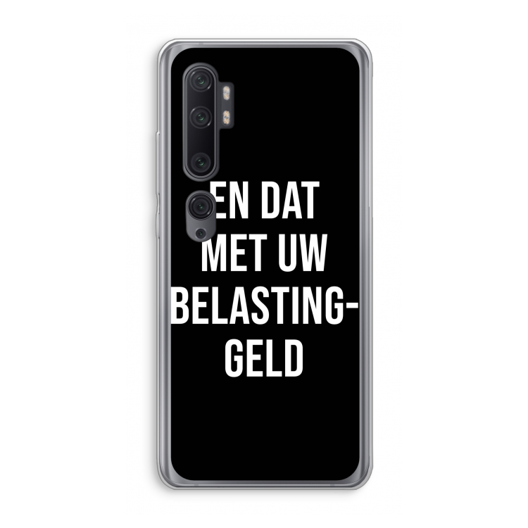 Belastinggeld - Zwart: Xiaomi Mi Note 10 Pro Transparant Hoesje