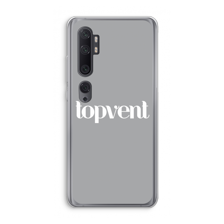 Topvent Grijs Wit: Xiaomi Mi Note 10 Pro Transparant Hoesje