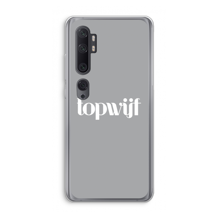 Topwijf Grijs Wit: Xiaomi Mi Note 10 Pro Transparant Hoesje