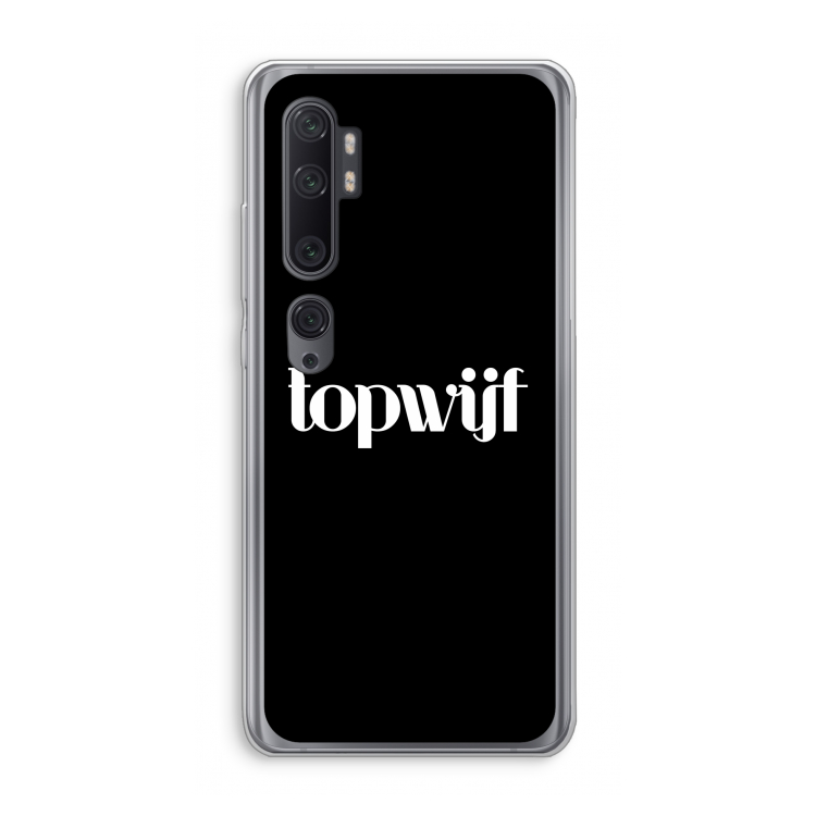 Topwijf Zwart: Xiaomi Mi Note 10 Pro Transparant Hoesje