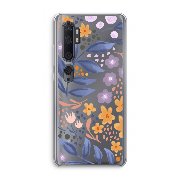 Flowers with blue leaves: Xiaomi Mi Note 10 Pro Transparant Hoesje