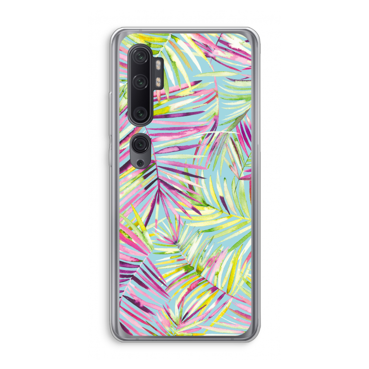 Tropical Palms Blue: Xiaomi Mi Note 10 Pro Transparant Hoesje