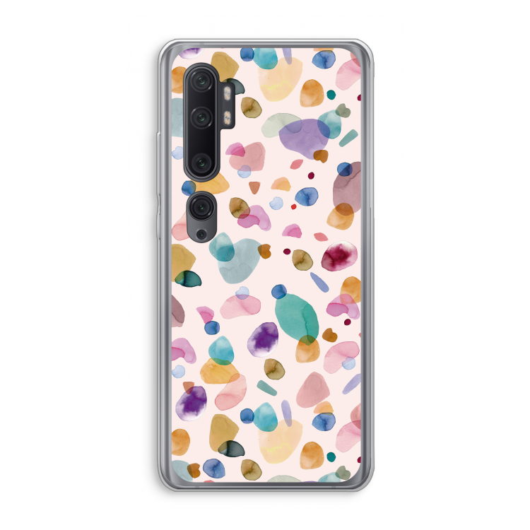 Terrazzo Memphis Pink: Xiaomi Mi Note 10 Pro Transparant Hoesje