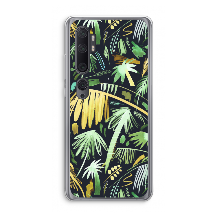 Tropical Palms Dark: Xiaomi Mi Note 10 Pro Transparant Hoesje