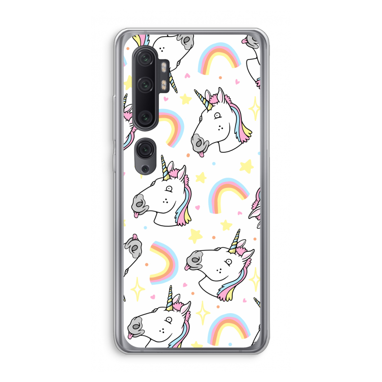 Rainbow Unicorn: Xiaomi Mi Note 10 Pro Transparant Hoesje