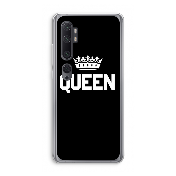 Queen zwart: Xiaomi Mi Note 10 Pro Transparant Hoesje