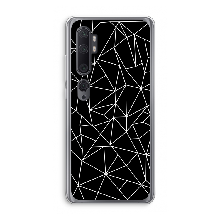 Geometrische lijnen wit: Xiaomi Mi Note 10 Pro Transparant Hoesje