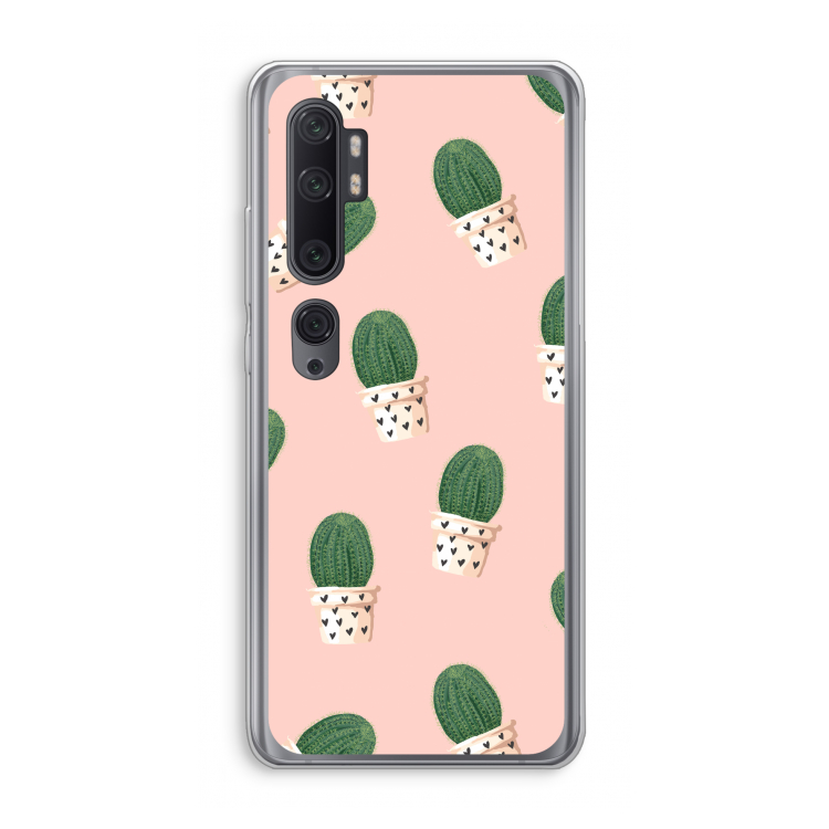 Cactusprint roze: Xiaomi Mi Note 10 Pro Transparant Hoesje