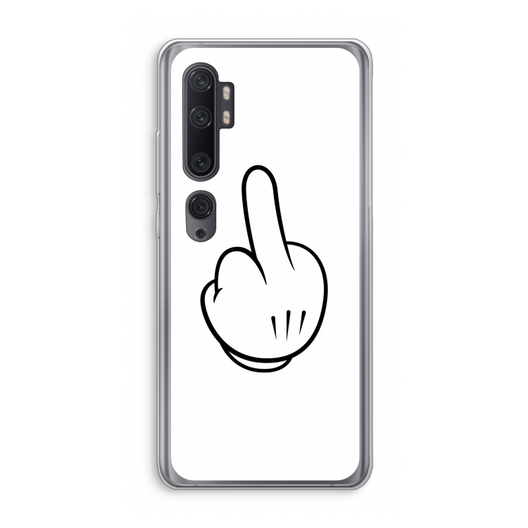 Middle finger white: Xiaomi Mi Note 10 Pro Transparant Hoesje
