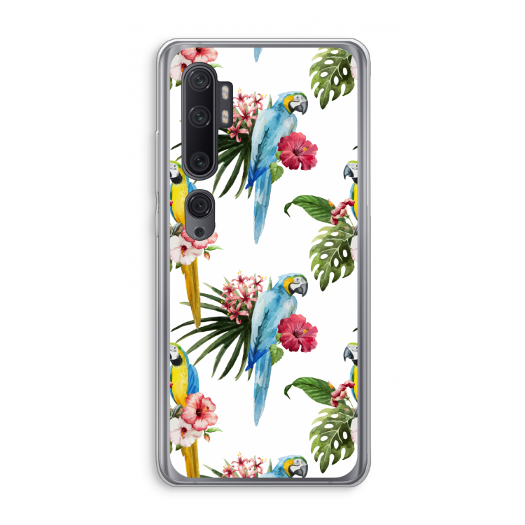 Kleurrijke papegaaien: Xiaomi Mi Note 10 Pro Transparant Hoesje