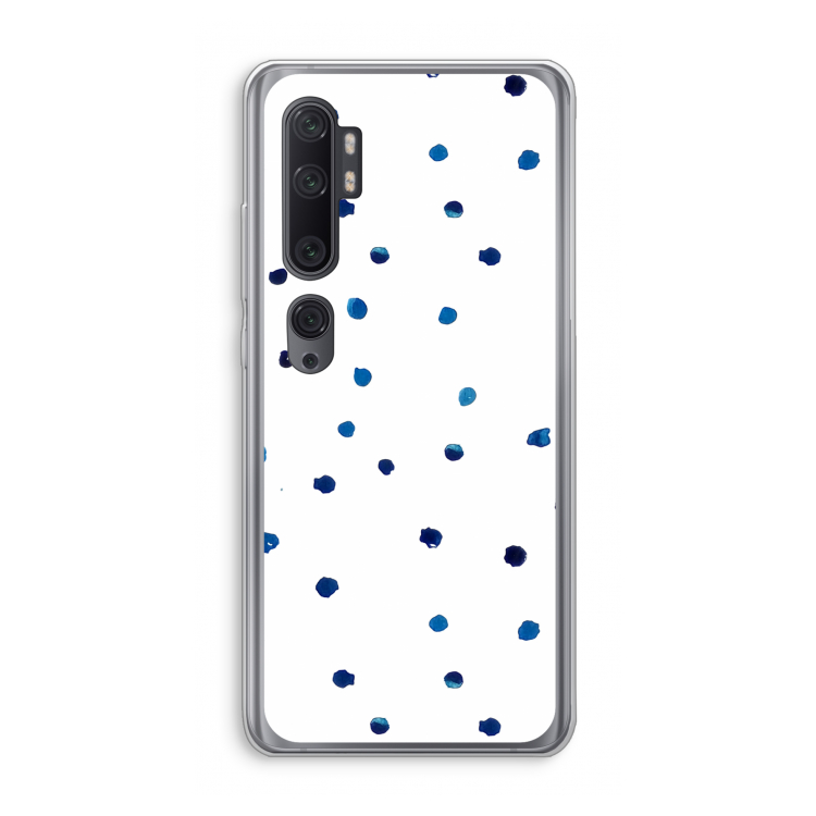 Blauwe stippen: Xiaomi Mi Note 10 Pro Transparant Hoesje