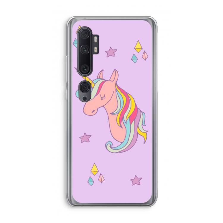 Roze eenhoorn: Xiaomi Mi Note 10 Pro Transparant Hoesje