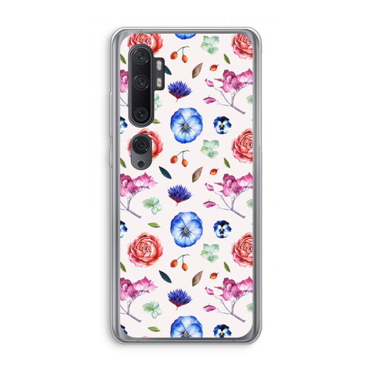 Bloemetjes: Xiaomi Mi Note 10 Pro Transparant Hoesje