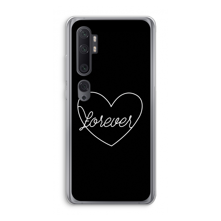 Forever heart black: Xiaomi Mi Note 10 Pro Transparant Hoesje